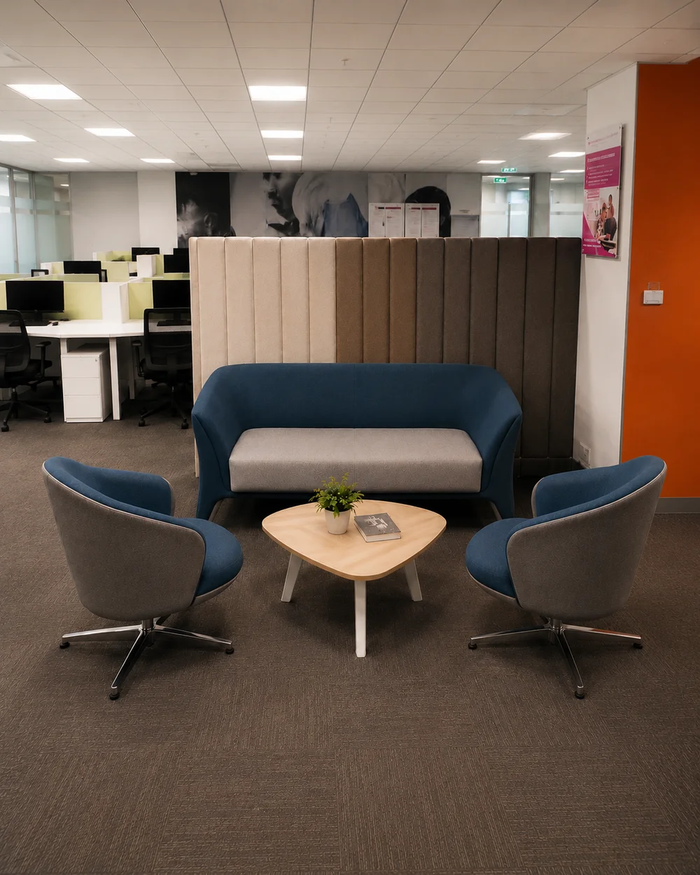 Office lounge seating with sofa and chairs