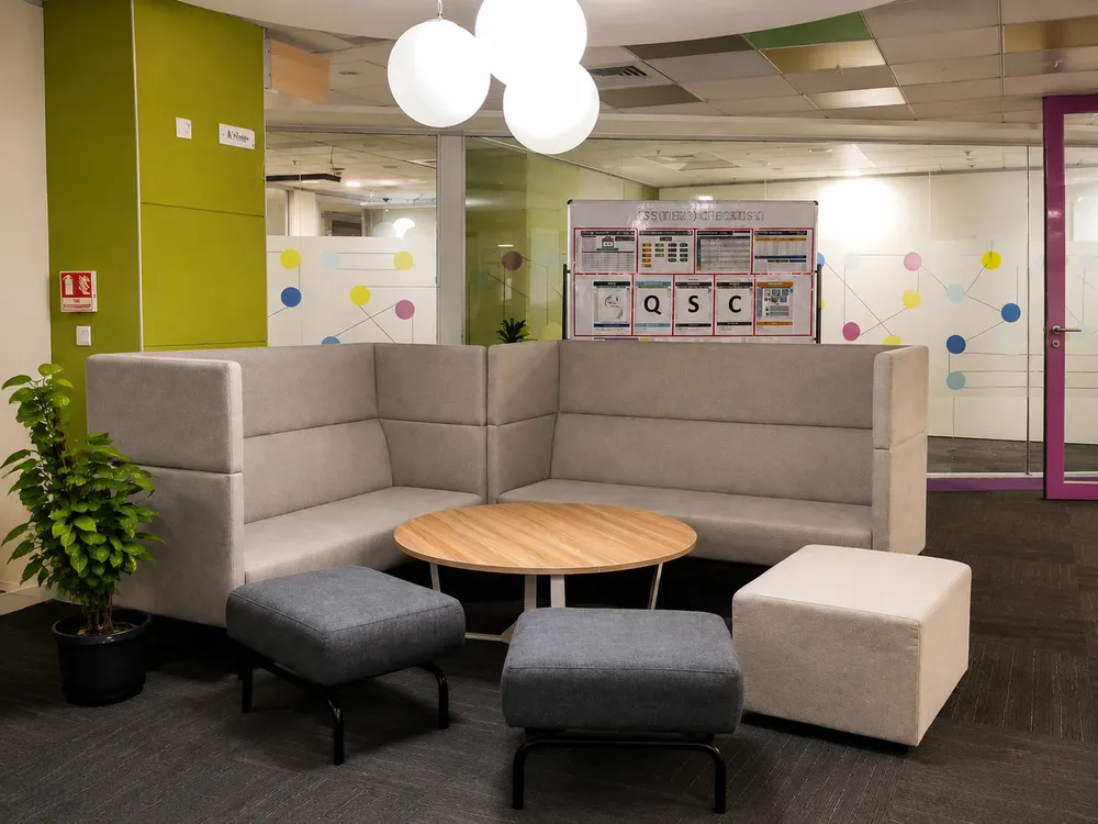 Office corner booth seating project